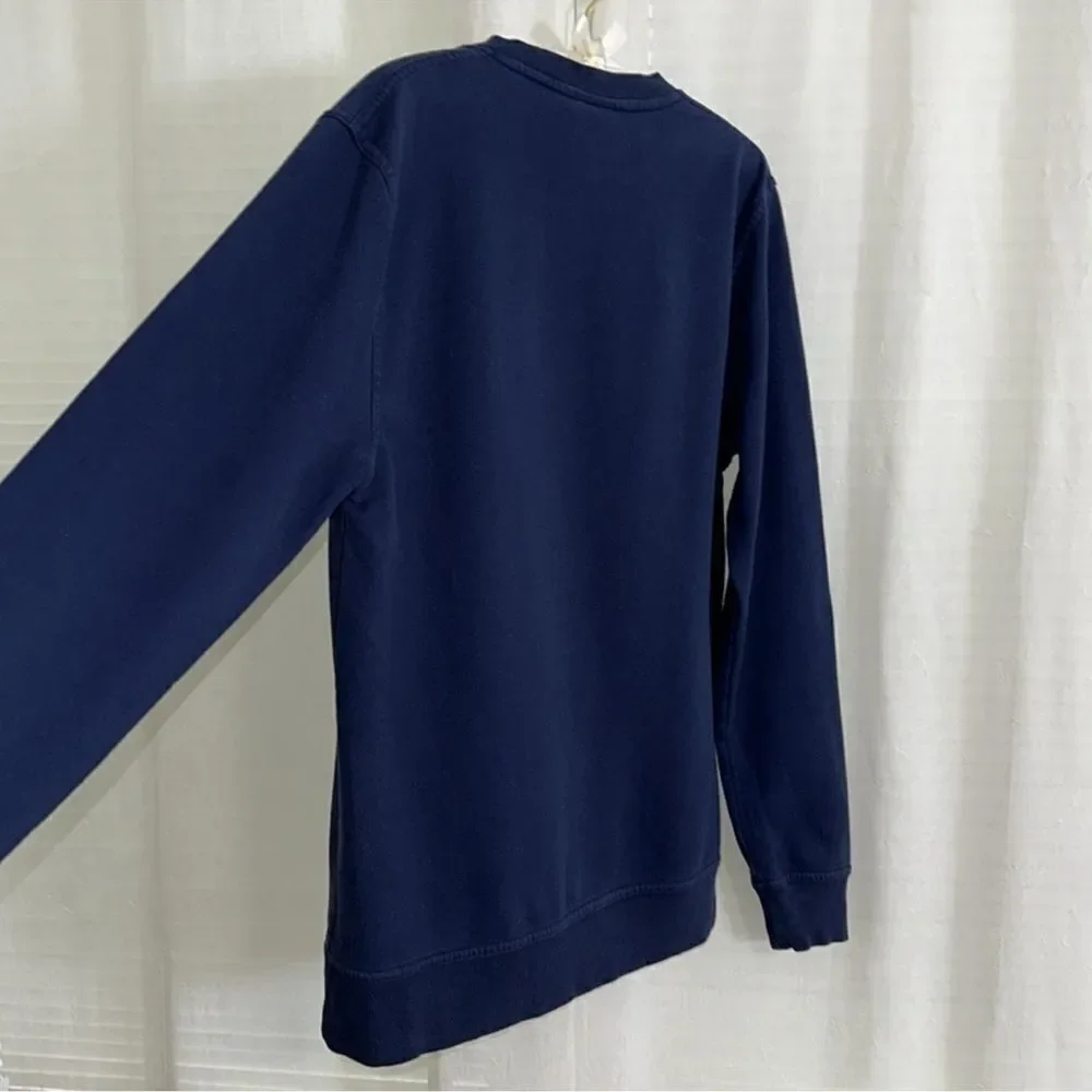 adidas S Navy Black Burgundy Trefoil Crewneck Cotton Pullover